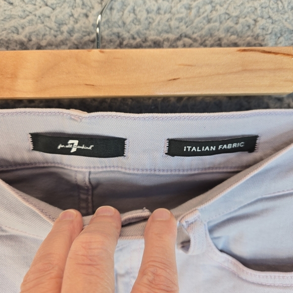 7 For All Mankind Womens Sz 28 Lilac Italian Cotton High Rise Jeans Raw Hem - Picture 5 of 14